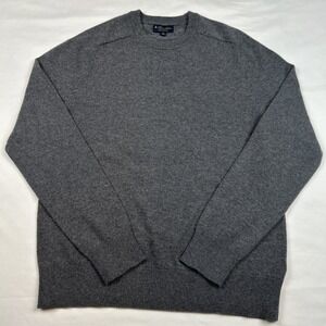 Brooks Brothers Sweater Mens XL 3 Ply Scottish Cashmere Gray Crewneck Preppy